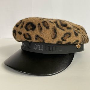 Juicy Couture Leopard Print paper boy hat